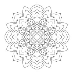 Outline Mandala for Coloring Book Page. Oriental Mandala vector. Mandala Coloring book line art vector illustration. Abstract mandala pattern