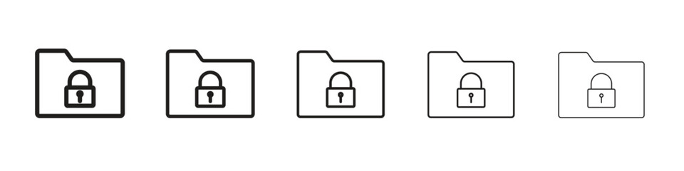 Folder security icon design symbol collection for graphic design. EPS 10