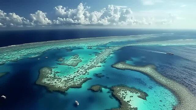 Aerial view of the Great Barrier Reef