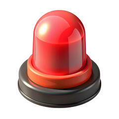 Fototapeta premium Bright red warning light flashing signal beacon isolated on transparent background