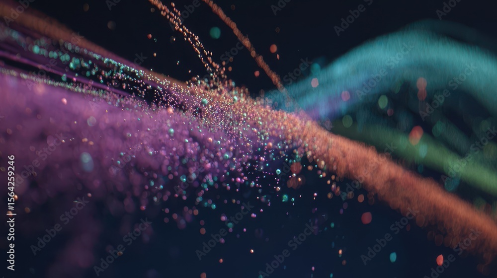 Aufkleber abstract digital design with colorful particles.