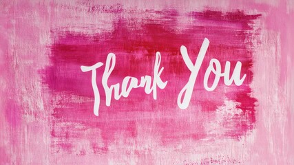 Dynamic brushstroke thank you animation with vibrant pink and red background - Powered by Adobe