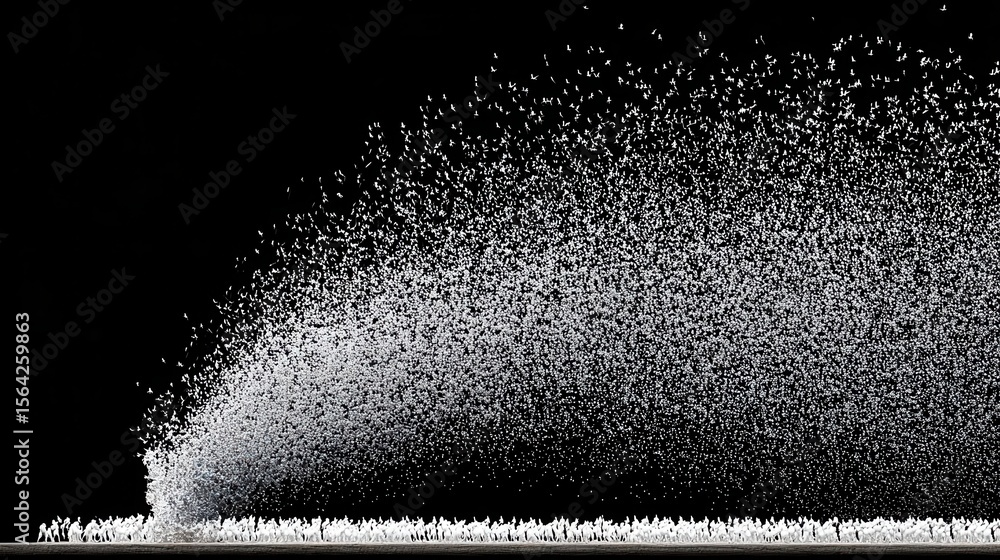 Aufkleber a large quantity of tiny particles dispersed outward from a point.