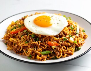 Delicious Mie Goreng with Fried Egg