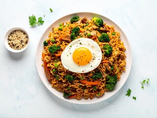Delicious Mie Goreng with Fried Egg