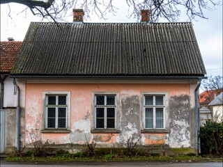 Old Dilapidated Pink House Rustic Cottage
