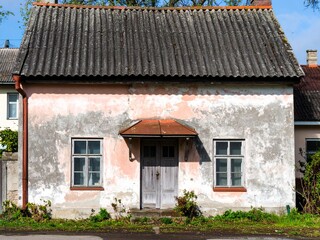 Old Dilapidated Pink House Rustic Cottage