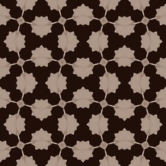 Obraz premium Vintage floral seamless pattern with leaves and flowers in brown background