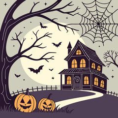 halloween background with pumpkin