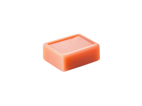 Bar of peach soap, isolated on a transparent background