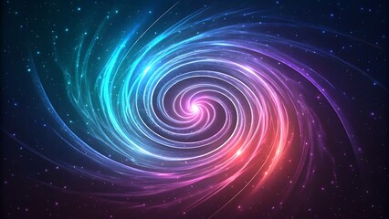 Abstract spiral galaxy with colorful nebulae and bright stars