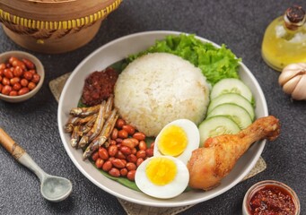 Nasi lemak is a type of typical Malay food that is commonly found in Malaysia where this dish is considered one of the national dishes