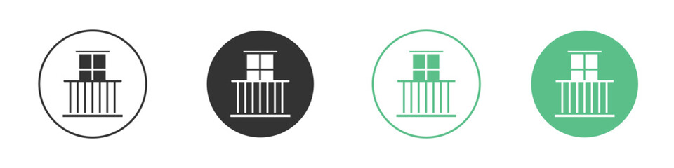 Balcony icon symbol illustration doodle set. EPS10
