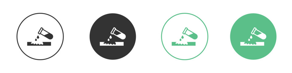 Corrosive substance icon symbol illustration doodle set. EPS10