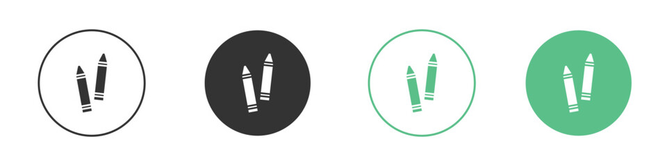 Crayon icon symbol illustration doodle set. EPS10