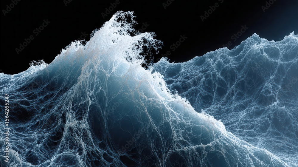 Poster abstract representation of a crashing wave.
