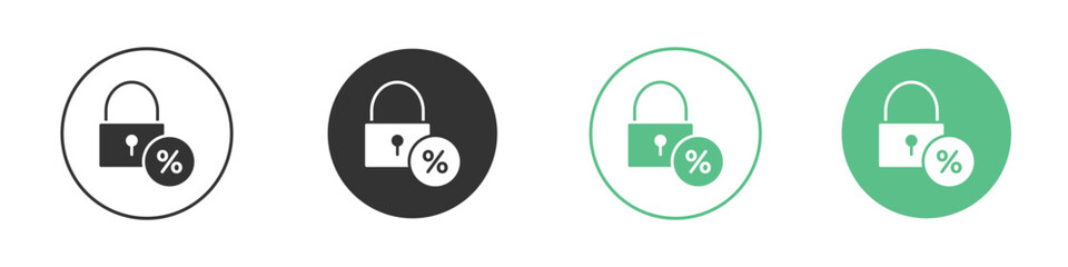Fixed rate mortgage icon symbol illustration doodle set. EPS10