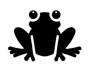 Frog silhouette, black frog vector illustration, isolated icon on white background
