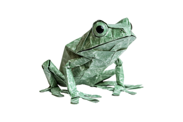 Paper frog with folded legs high quality realistic image