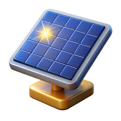 3D Solar Panel Energy Source Cutout Illustration