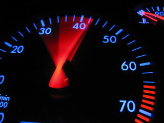 speeding tachometer car