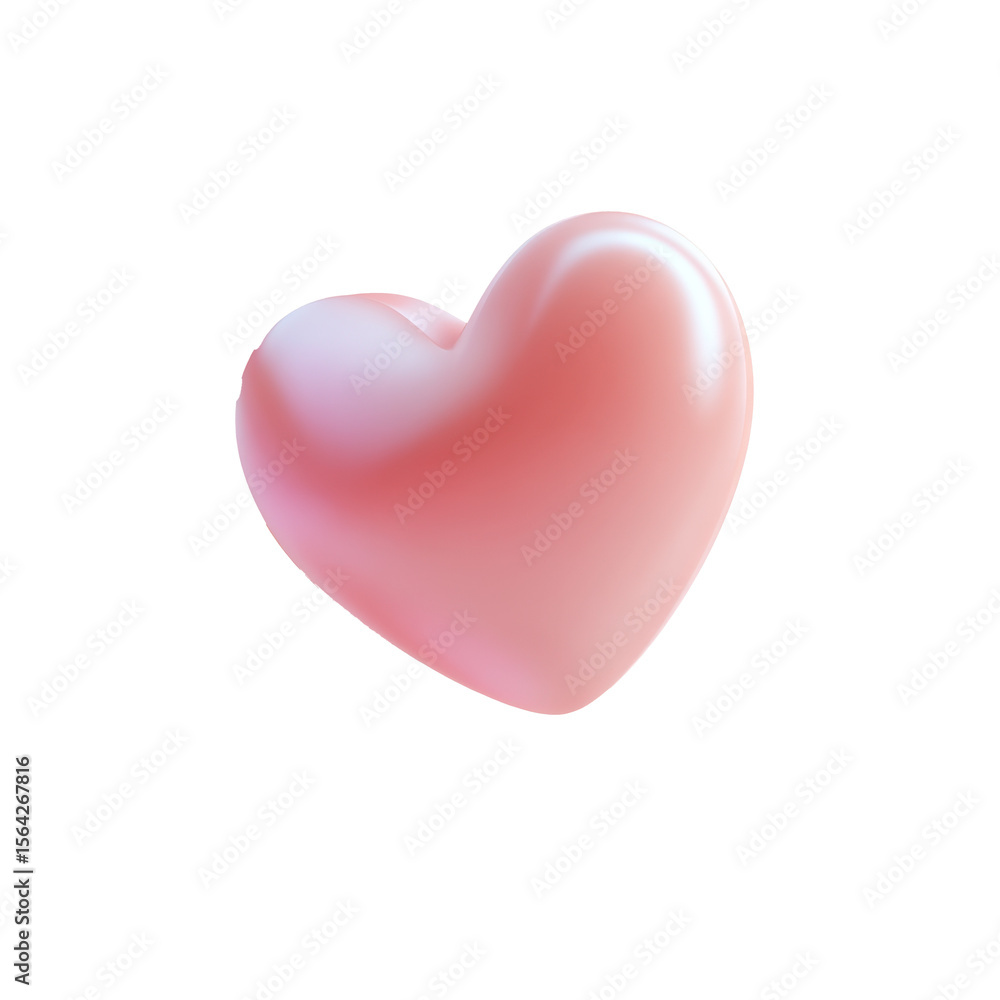 Poster a soft pink 3d icon of a heart with a transparent background representing love and affection a visua