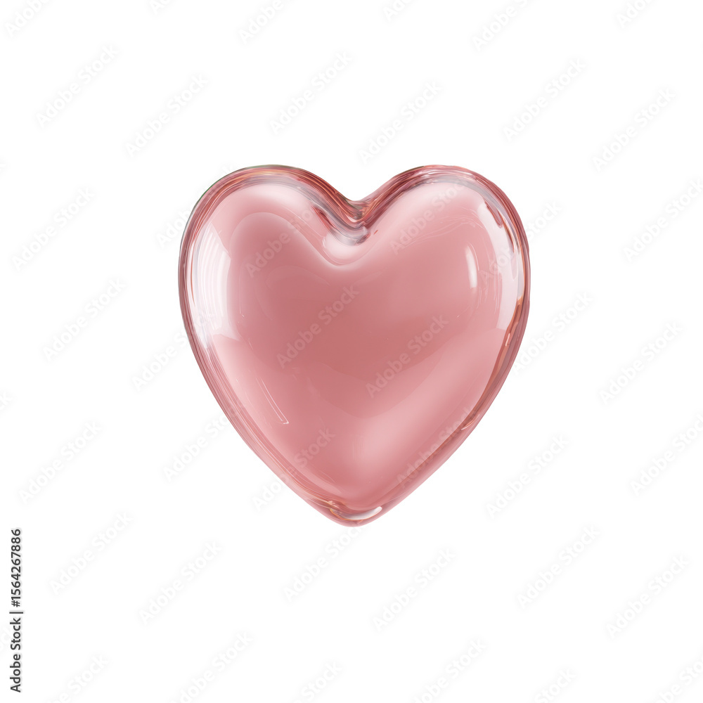 Poster a tender and alluring transparent png 3d icon depicting a soft pink heart symbolizing love with a ge