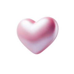 A soft and luminous 3D icon of a transparent pink heart symbolizing love and tenderness against a dark background