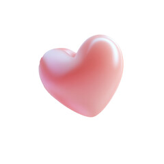 A soft pink 3d icon of a heart with a transparent background representing love and affection a visual symbol of care and emotion