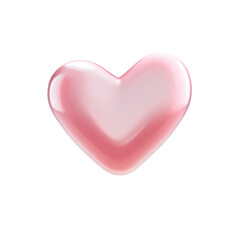 A soft glowing transparent pink 3d icon of a heart symbolizing love and affection perfect for any romantic design