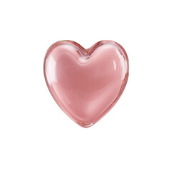A tender and alluring transparent PNG 3D icon depicting a soft pink heart symbolizing love with a gentle and inviting glow and subtle shimmering details for a touch of elegance