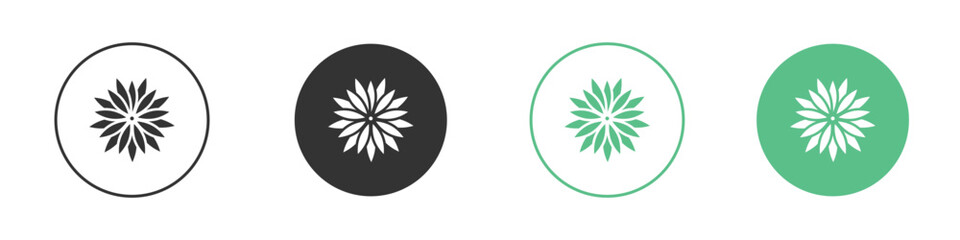 Sunflower icon symbol illustration doodle set. EPS10