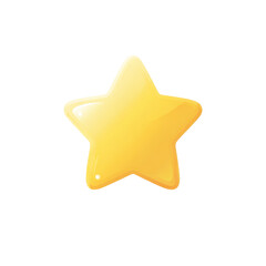 A Gleaming Yellow Star Icon Symbolizing Quality Achievement and Excellence in a Vibrant 3D Design Rendered on a Transparent PNG Background