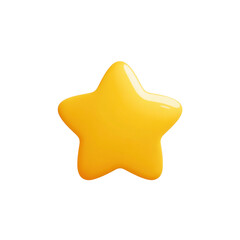 A Glossy Yellow Star Icon Representing Excellence and Positive Feedback in Digital Interfaces and User Experience Designs