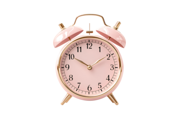 pink mechanical alarm clock high quality realistic image