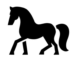 Horse silhouette, black horse vector illustration, isolated icon on white background
