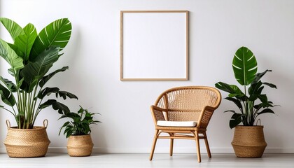 Blank Wall in Scandinavian Interior