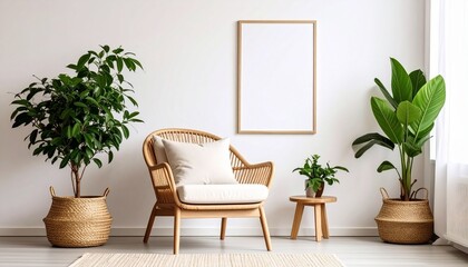 Blank Wall in Scandinavian Interior