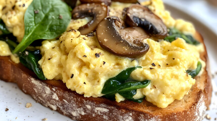 Soft Scrambled Eggs Close-up