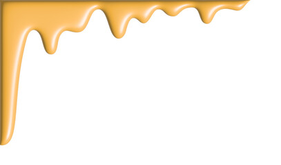 はちみつ　チーズ　垂れる　飾り　3d