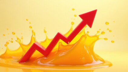 Juice Market Growth: Upward Trend in Beverage Industry.  Ideal for illustrating positive trends in the beverage market, growth in healthy drink sales