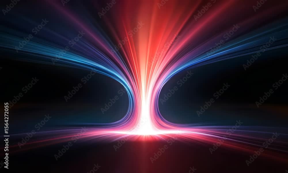 Poster captivating visual of a cosmic black hole simulation showcasing dynamic light patterns