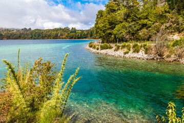 Correntoso is a lake located within Nahuel Huapi National Park, Villa La Angostura, Neuquen,...