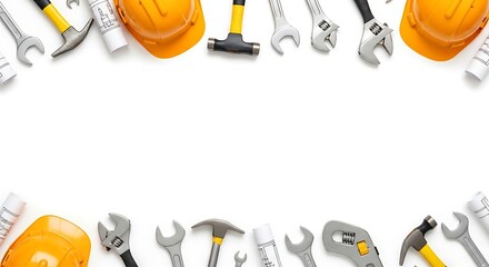 Construction Tools and Equipment  A Flat Lay Image of Building Essentials