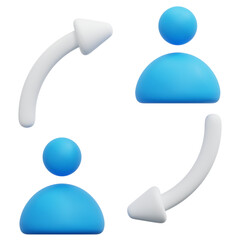 3D User Exchange Arrows Icon