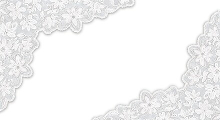 Elegant White Lace Border Design Perfect for Wedding Invitations and Cards