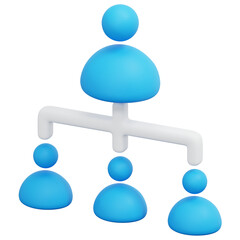 3D Organizational Team Chart Icon