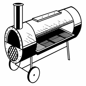 black and white bbq grill clip art preview