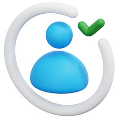 3D Verified Profile User Icon