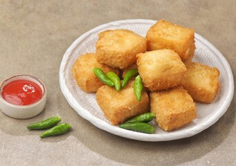 Tahu Goreng. Fried Tofu is a dish made from fried tofu which is often found in Indonesia, Malaysia and Singapore.